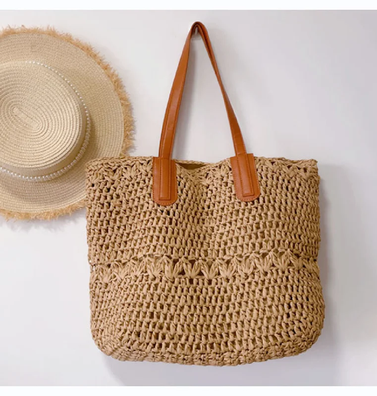 Quilted Tote Bag in Cream with Silver Hardware for a Classic and Sophisticated StyleElena Handbags Large Straw Woven Tote