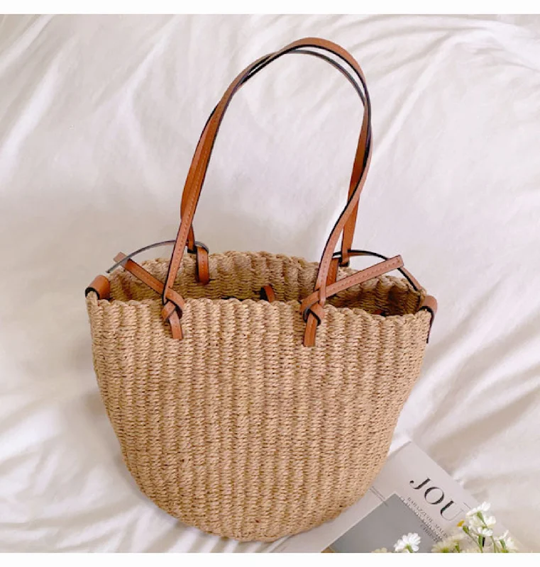 Waterproof Tote Bag in Yellow for Outdoor Activities in Wet WeatherElena Handbags Medium Summer Basket Tote