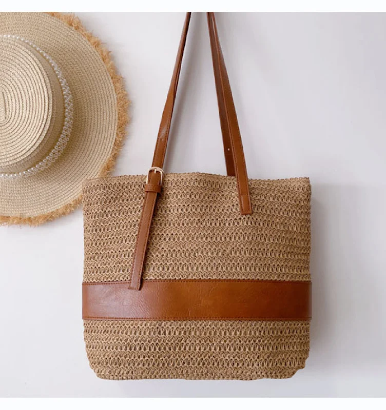 Metallic Tote Bag in Rose Gold with Chain Handles for a Glamorous Night OutElena Handbags Straw Woven Tote Shoulder Bag Metallic Tote Bag in Rose Gold with Chain Handles for a Glamorous Night OutElena Handbags Straw Woven Tote Shoulder Bag