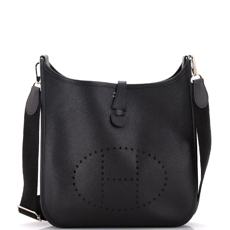 Crossbody Shoulder Bag in Black Leather with Gold Hardware for Night OutsVegan Leather Shoulder Bag in Gray for Ethical Fashion LoversEvelyne Bag Gen III Epsom PM Crossbody Shoulder Bag in Black Leather with Gold Hardware for Night OutsVegan Leather Shoulder Bag in Gray for Ethical Fashion LoversEvelyne Bag Gen III Epsom PM