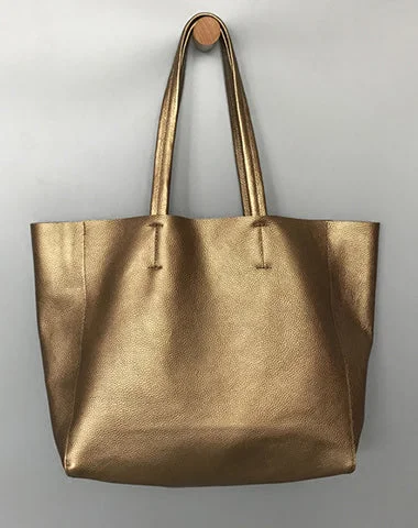 Geometric - Printed Tote Bag in Multicolor for a Contemporary and Trendy OutfitMonogrammed Tote Bag in Brown Leather with Personalized Initials for a Custom and Elegant TouchFashion Womens Bronze Silver Leather Oversize Tote Bag Gold Shoulder Tote Bags Handbag Tote For Women