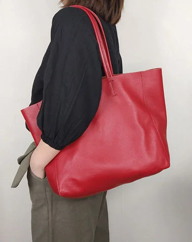 Women's Tote Bag with Magnetic Closure in Orange for Easy Access on the GoLinen Tote Bag in Natural Beige with Braided Details for a Rustic Summer EnsembleFashion Womens Red Leather Oversize Tote Bag Red Shoulder Tote Bag Handbag Tote For Women
