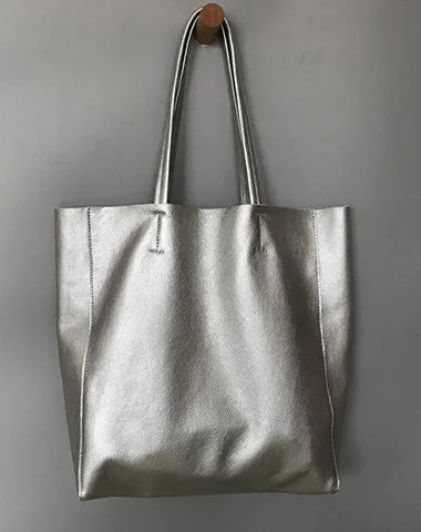 Geometric - Printed Tote Bag in Multicolor for a Contemporary and Trendy OutfitWomen's Tote Bag with Detachable Pouch in Purple for Added ConvenienceFashion Womens Silver Leather Oversize Tote Bag Silver Shoulder Tote Bag Silver Handbag Tote For Women