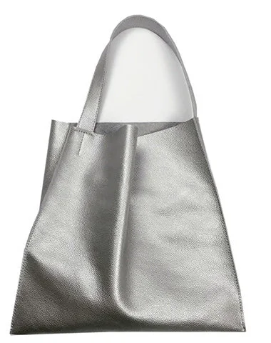 Tote Bag with RFID - Blocking Pocket in Black for Protecting Your Cards and InformationGeometric - Printed Tote Bag in Multicolor for a Contemporary and Trendy OutfitFashion Womens Silver Leather Vertical Tote Bag Silver Shoulder Tote Bags Handbag Tote For Women