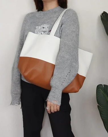 Small Vegan Leather Tote Bag in Blush Pink with Gold - Tone Hardware for a Feminine and Stylish AccessoryWomen's Printed Tote Bag in Floral Patterns for a Spring - Themed Shopping TripFashion Womens White Brown Leather Oversize Tote Bag White Brown Shoulder Tote Bag Handbag Tote For Women