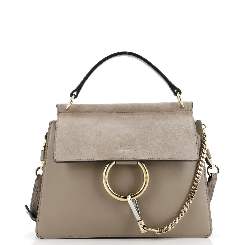 Faye Top Handle Bag Leather and Suede Small