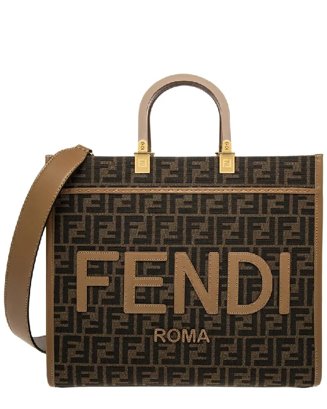 Tote Bag with Adjustable Shoulder Strap in Olive Green for Comfortable CarryingWomen's Tote Bag with Zipper Closure in Red for Secure StorageFENDI Roma Sunshine Medium Canvas & Leather Tote Tote Bag with Adjustable Shoulder Strap in Olive Green for Comfortable CarryingWomen's Tote Bag with Zipper Closure in Red for Secure StorageFENDI Roma Sunshine Medium Canvas & Leather Tote