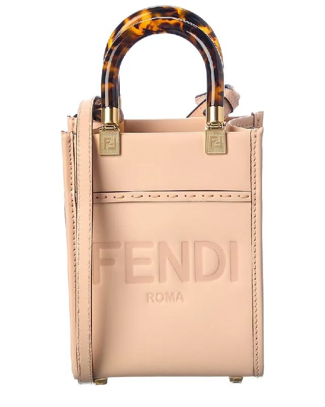 Quilted Tote Bag in Cream with Silver Hardware for a Classic and Sophisticated StyleMedium - Sized Canvas Tote Bag in Navy Blue with Striped Pattern for a Nautical - Inspired LookFENDI Sunshine Mini Leather Tote