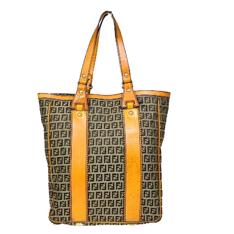 Tote Bag with RFID - Blocking Pocket in Black for Protecting Your Cards and InformationMetallic Tote Bag in Rose Gold with Chain Handles for a Glamorous Night OutFendi Zucchino  Canvas Tote Bag (Pre-Owned)