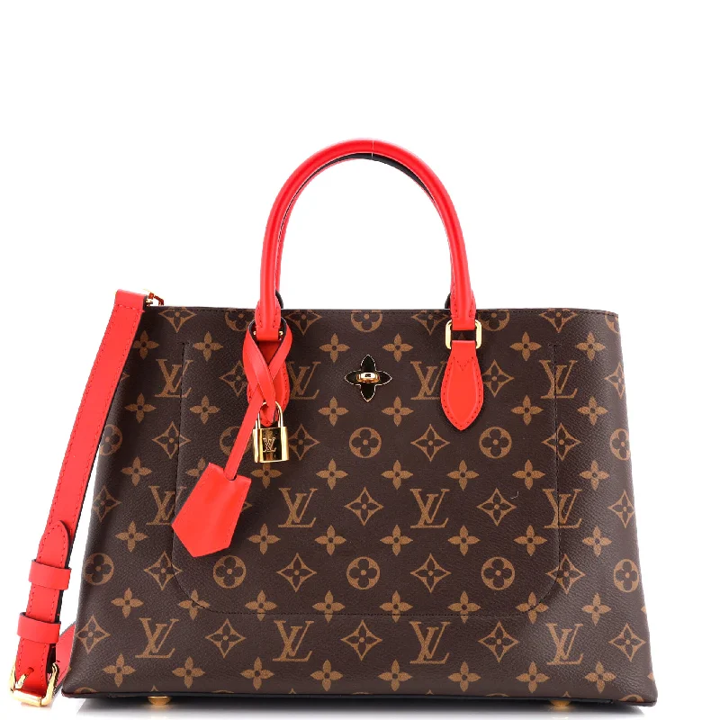 Metallic Tote Bag in Rose Gold with Chain Handles for a Glamorous Night OutFlower Tote Monogram Canvas