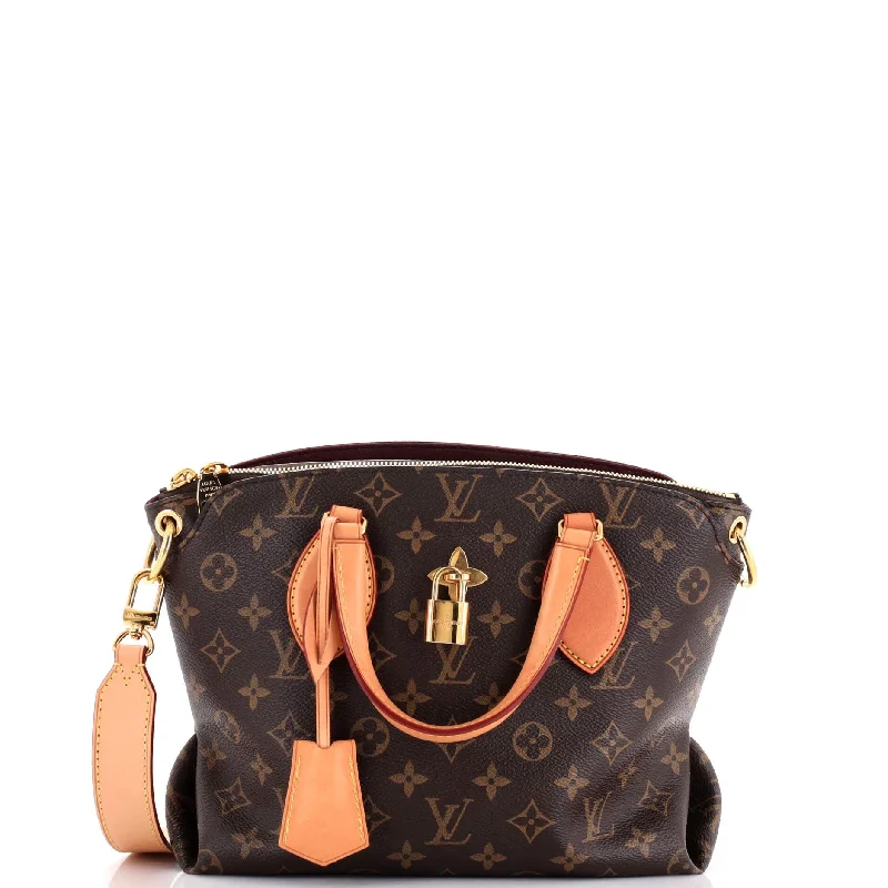 Tote Bag with Adjustable Shoulder Strap in Olive Green for Comfortable CarryingFlower Zipped Tote Monogram Canvas PM