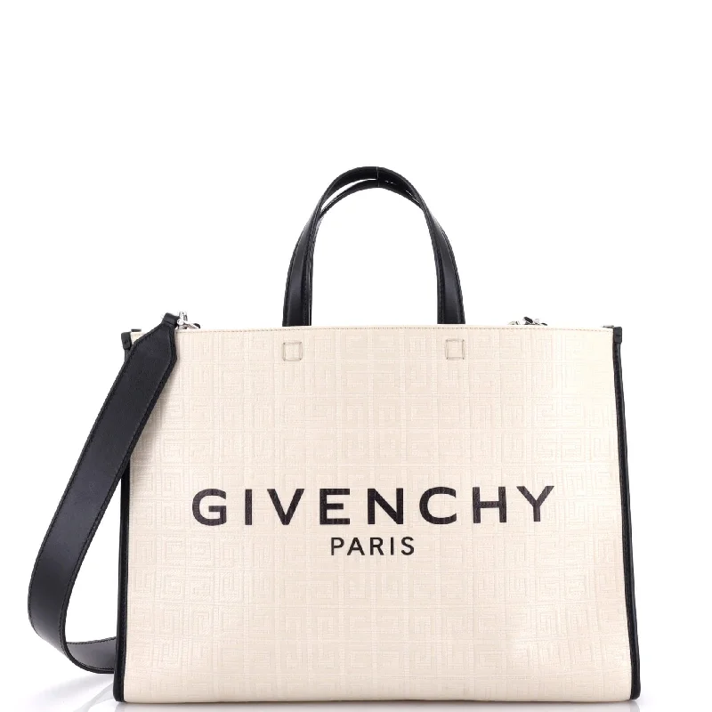 Large Capacity Genuine Leather Women's Tote Bag in Black for Work and CommutingG Shopper Tote 4G Coated Canvas Medium