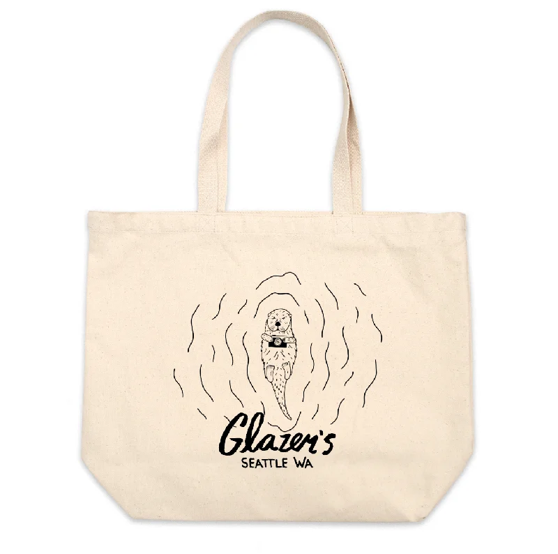 Metallic Tote Bag in Rose Gold with Chain Handles for a Glamorous Night OutGlazer's Otter Jumbo Canvas Tote Bag Metallic Tote Bag in Rose Gold with Chain Handles for a Glamorous Night OutGlazer's Otter Jumbo Canvas Tote Bag
