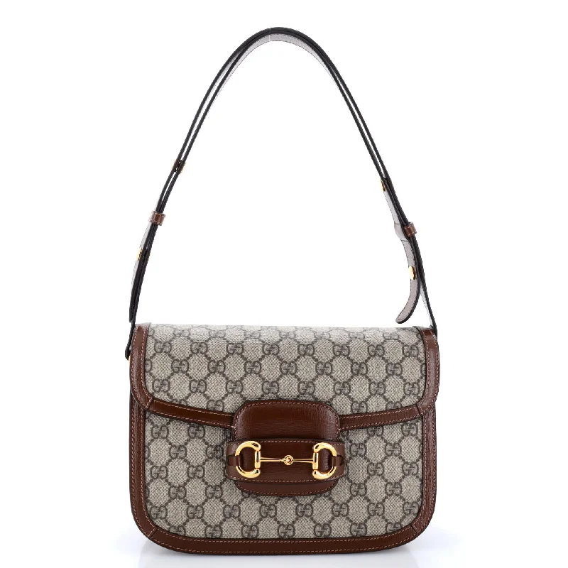 Pvc Shoulder Bag in Clear with Glitter for a Fun and Modern LookHorsebit 1955 Shoulder Bag GG Coated Canvas East West