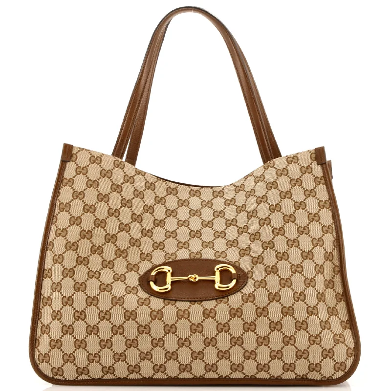 Metallic Tote Bag in Rose Gold with Chain Handles for a Glamorous Night OutHorsebit 1955 Tote GG Canvas Medium Metallic Tote Bag in Rose Gold with Chain Handles for a Glamorous Night OutHorsebit 1955 Tote GG Canvas Medium