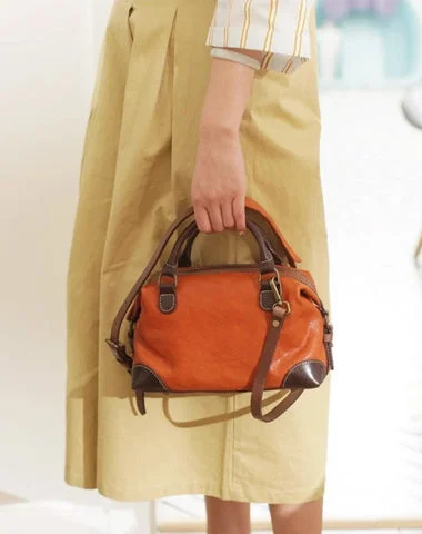 Shoulder Bag with Chain Strap in Silver for a Trendy AppearanceVintage Brown Womens Leather Handbag Purses Boston Small Shoulder Bag Handbag Purse