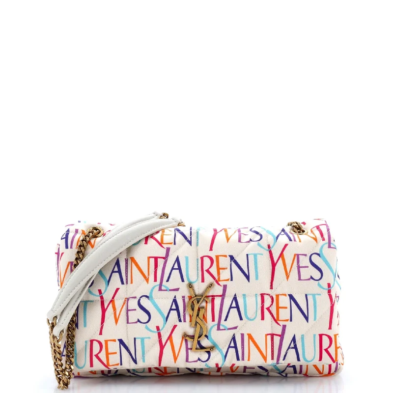 Women's Shoulder Bag with Adjustable Strap in Pink for ComfortQuilted Shoulder Bag in Cream for a Classic and Elegant LookJamie Flap Bag Quilted Printed Silk Medium