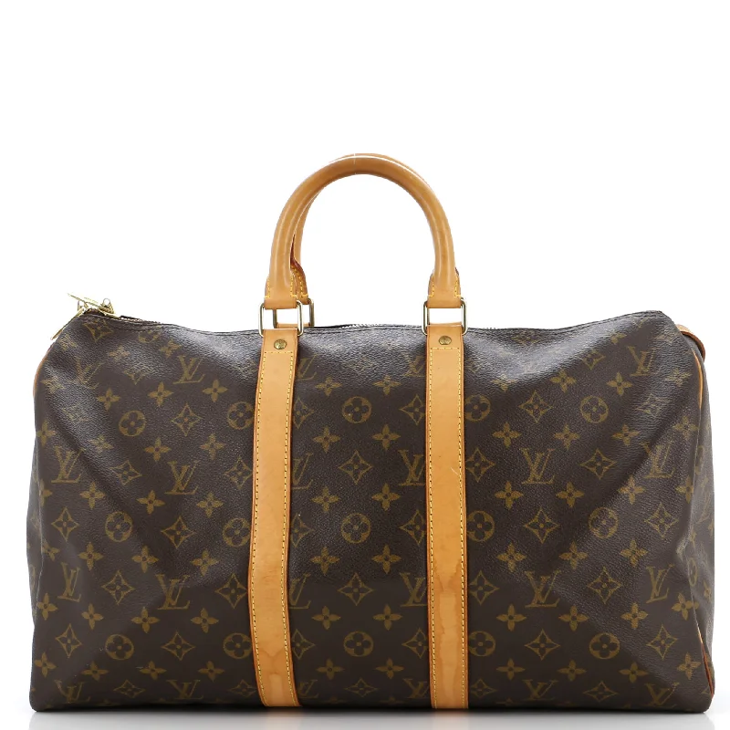 Monogrammed Tote Bag in Brown Leather with Personalized Initials for a Custom and Elegant TouchKeepall Bag Monogram Canvas 45 Monogrammed Tote Bag in Brown Leather with Personalized Initials for a Custom and Elegant TouchKeepall Bag Monogram Canvas 45