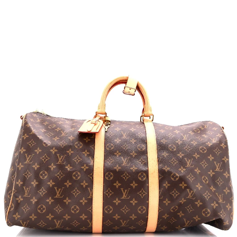 Women's Tote Bag with Inner Compartments in Gray for Organizing Everyday EssentialsKeepall Bandouliere Bag Monogram Canvas 55 Women's Tote Bag with Inner Compartments in Gray for Organizing Everyday EssentialsKeepall Bandouliere Bag Monogram Canvas 55