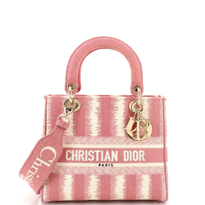 Women's Tote Bag with Magnetic Closure in Orange for Easy Access on the GoLady D-Lite Bag Striped Canvas Medium