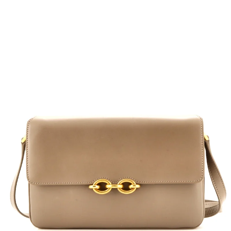 Women's Shoulder Bag with Floral Embroidery in Purple for Spring WalksLe Maillon Shoulder Bag Leather Medium