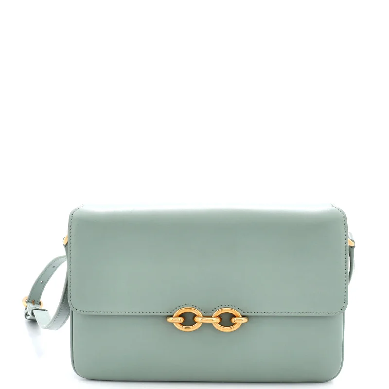 Shoulder Bag with Chain Strap in Silver for a Trendy AppearanceLe Maillon Shoulder Bag Leather Medium