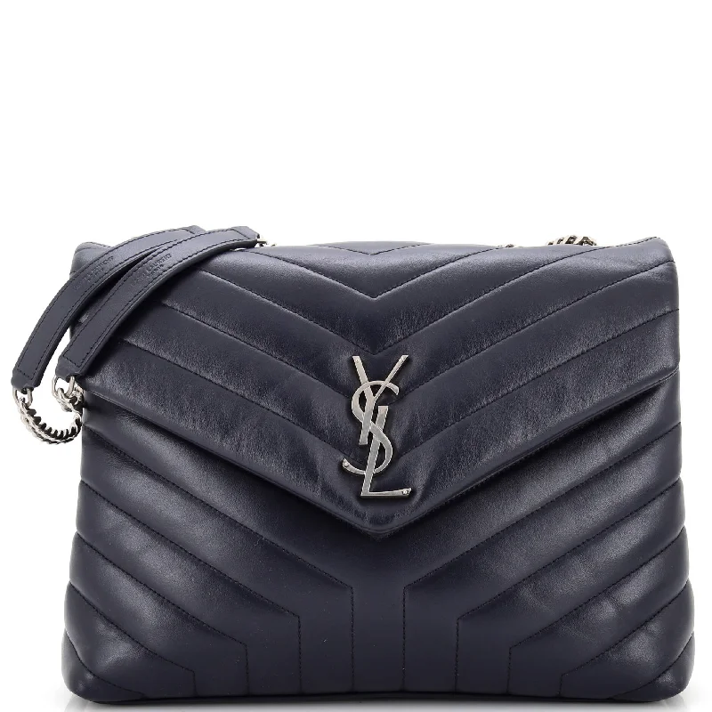 Vegan Leather Shoulder Bag in Gray for Ethical Fashion LoversLoulou Shoulder Bag Matelasse Chevron Leather Medium