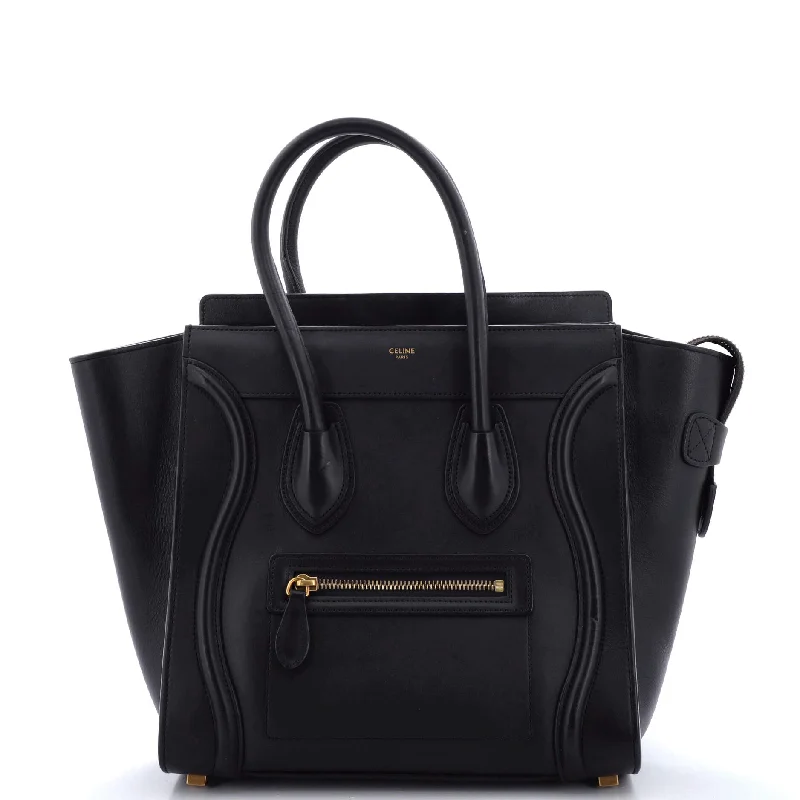 Large Capacity Genuine Leather Women's Tote Bag in Black for Work and CommutingLuggage Bag Smooth Leather Micro