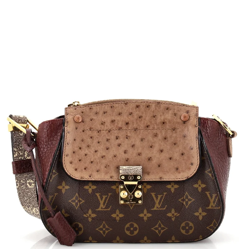 Crossbody Shoulder Bag in Black Leather with Gold Hardware for Night OutsMajestueux Shoulder Bag Monogram Canvas and Exotics Crossbody Shoulder Bag in Black Leather with Gold Hardware for Night OutsMajestueux Shoulder Bag Monogram Canvas and Exotics