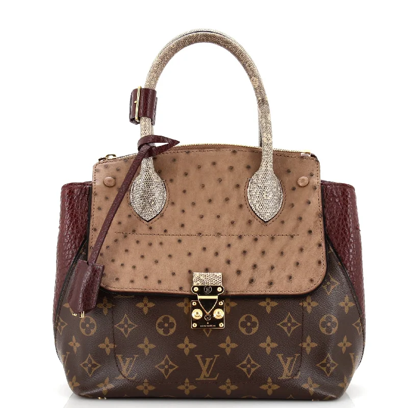 Patchwork Tote Bag in Denim with Vintage - Inspired Designs for a Retro AppealMajestueux Tote Monogram Canvas and Exotics PM