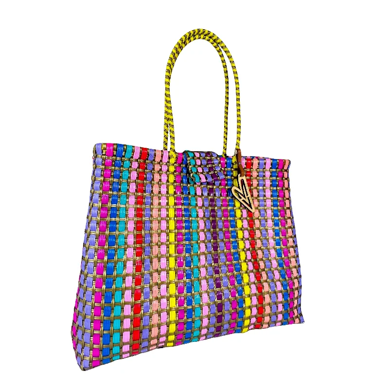 Women's Tote Bag with Magnetic Closure in Orange for Easy Access on the GoMaria Victoria | Bugambilia | Upcycled, Handwoven, Multicolor Shoulder Tote Women's Tote Bag with Magnetic Closure in Orange for Easy Access on the GoMaria Victoria | Bugambilia | Upcycled, Handwoven, Multicolor Shoulder Tote