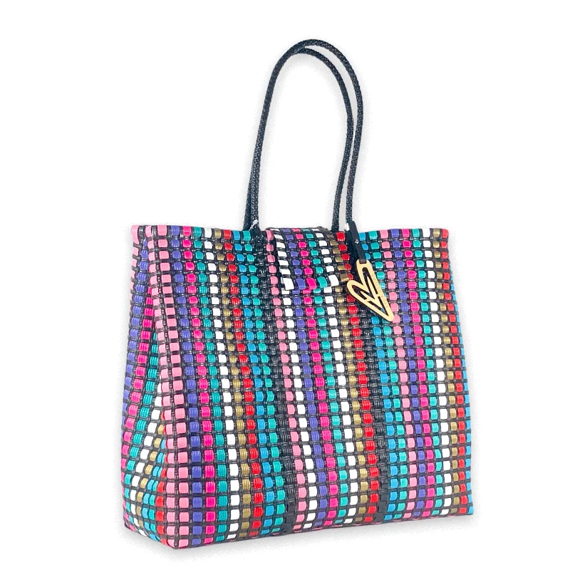 Geometric - Printed Tote Bag in Multicolor for a Contemporary and Trendy OutfitMaria Victoria | Dragon Fruit | Upcycled, Handwoven, Multicolor Shoulder Tote Geometric - Printed Tote Bag in Multicolor for a Contemporary and Trendy OutfitMaria Victoria | Dragon Fruit | Upcycled, Handwoven, Multicolor Shoulder Tote
