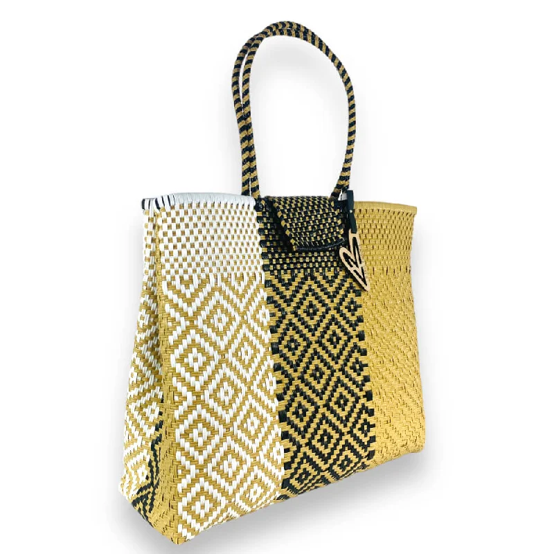 Geometric - Printed Tote Bag in Multicolor for a Contemporary and Trendy OutfitMaria Victoria | Vainilla Camel | Upcycled, Handwoven, Multicolor Shoulder Tote Geometric - Printed Tote Bag in Multicolor for a Contemporary and Trendy OutfitMaria Victoria | Vainilla Camel | Upcycled, Handwoven, Multicolor Shoulder Tote