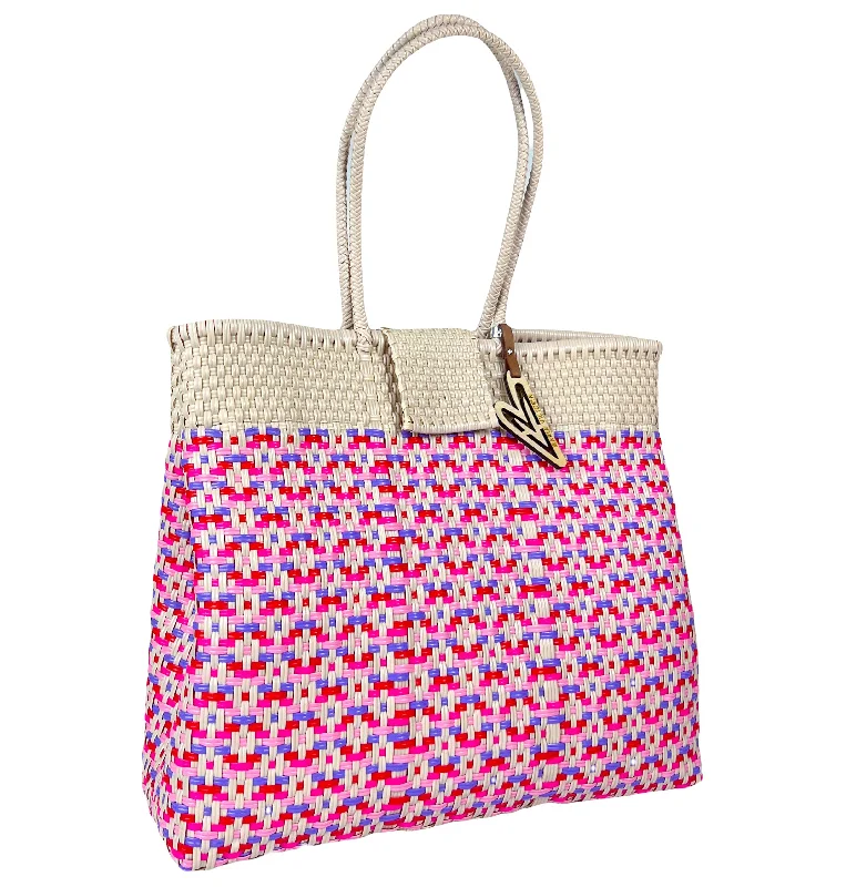 Small Vegan Leather Tote Bag in Blush Pink with Gold - Tone Hardware for a Feminine and Stylish AccessoryMaria Victoria | Stella | Upcycled, Handwoven, Multicolor Shoulder Tote Small Vegan Leather Tote Bag in Blush Pink with Gold - Tone Hardware for a Feminine and Stylish AccessoryMaria Victoria | Stella | Upcycled, Handwoven, Multicolor Shoulder Tote