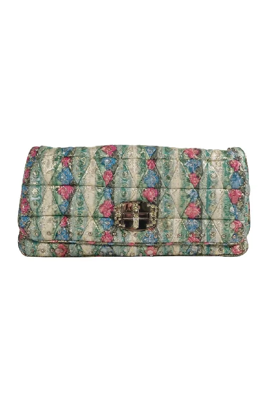 Women's Shoulder Bag with Floral Embroidery in Purple for Spring Walks[WB4219] Miu Miu | Shoulder Bag