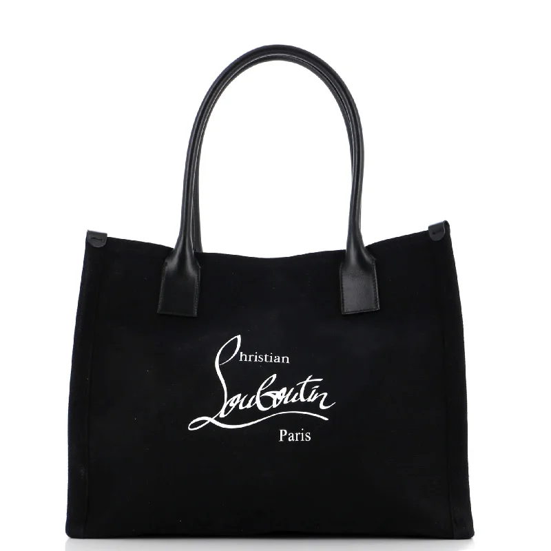 Monogrammed Tote Bag in Brown Leather with Personalized Initials for a Custom and Elegant TouchNastroloubi Tote Printed Canvas Medium