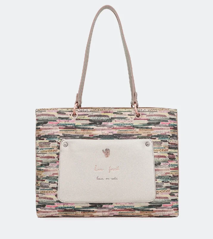 Women's Tote Bag with Inner Compartments in Gray for Organizing Everyday EssentialsNature vinyl tote bag Women's Tote Bag with Inner Compartments in Gray for Organizing Everyday EssentialsNature vinyl tote bag