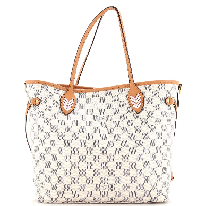 Large Capacity Genuine Leather Women's Tote Bag in Black for Work and CommutingNeverfull NM Tote Damier with Braided Detail MM Large Capacity Genuine Leather Women's Tote Bag in Black for Work and CommutingNeverfull NM Tote Damier with Braided Detail MM