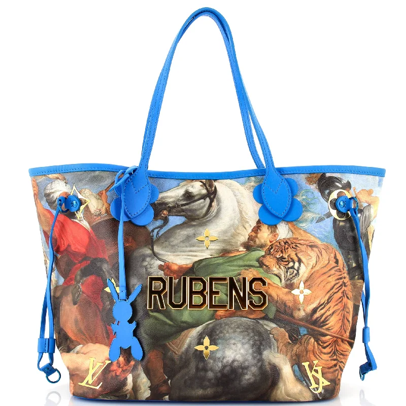 Oversized Jute Tote Bag in Natural Color with Rope Handles for a Beach VacationNeverfull NM Tote Limited Edition Jeff Koons Rubens Print Canvas MM Oversized Jute Tote Bag in Natural Color with Rope Handles for a Beach VacationNeverfull NM Tote Limited Edition Jeff Koons Rubens Print Canvas MM