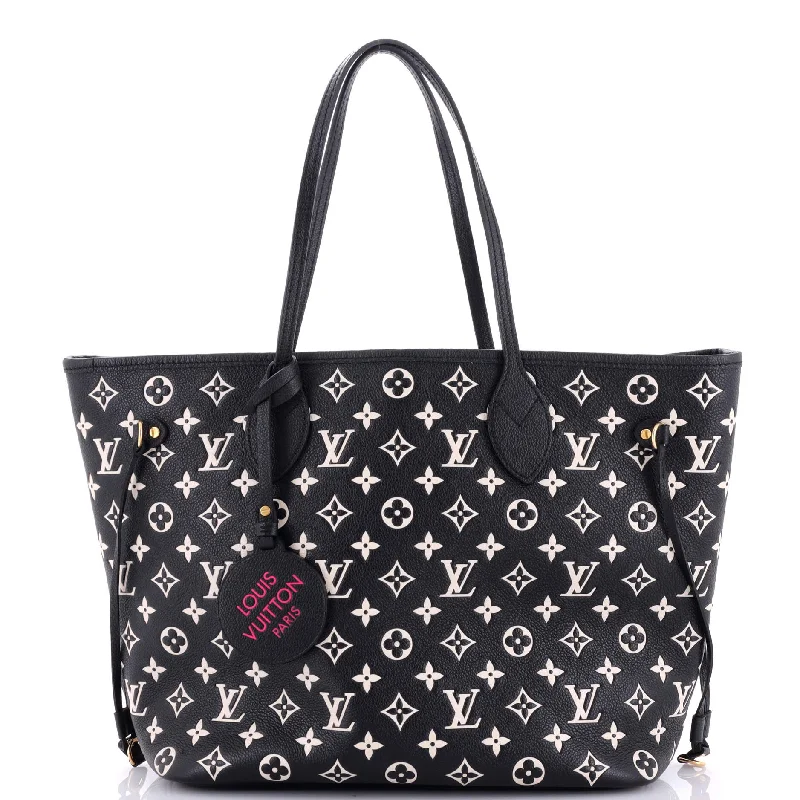 Women's Printed Tote Bag in Floral Patterns for a Spring - Themed Shopping TripNeverfull NM Tote Spring in the City Monogram Empreinte Leather MM