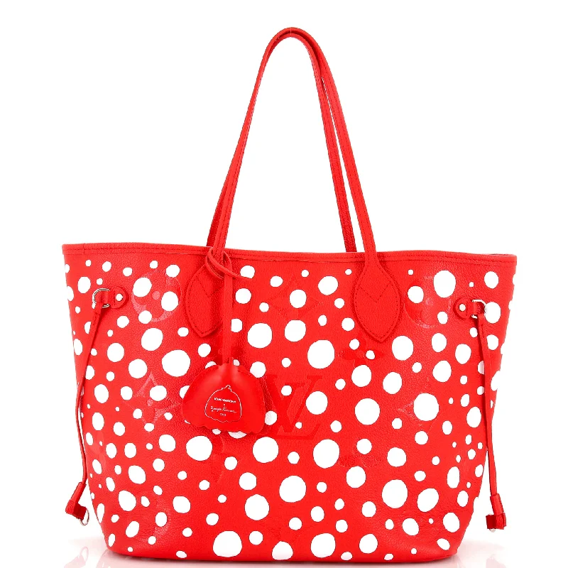 Women's Tote Bag with Magnetic Closure in Orange for Easy Access on the GoNeverfull NM Tote Yayoi Kusama Infinity Dots Monogram Empreinte Giant MM