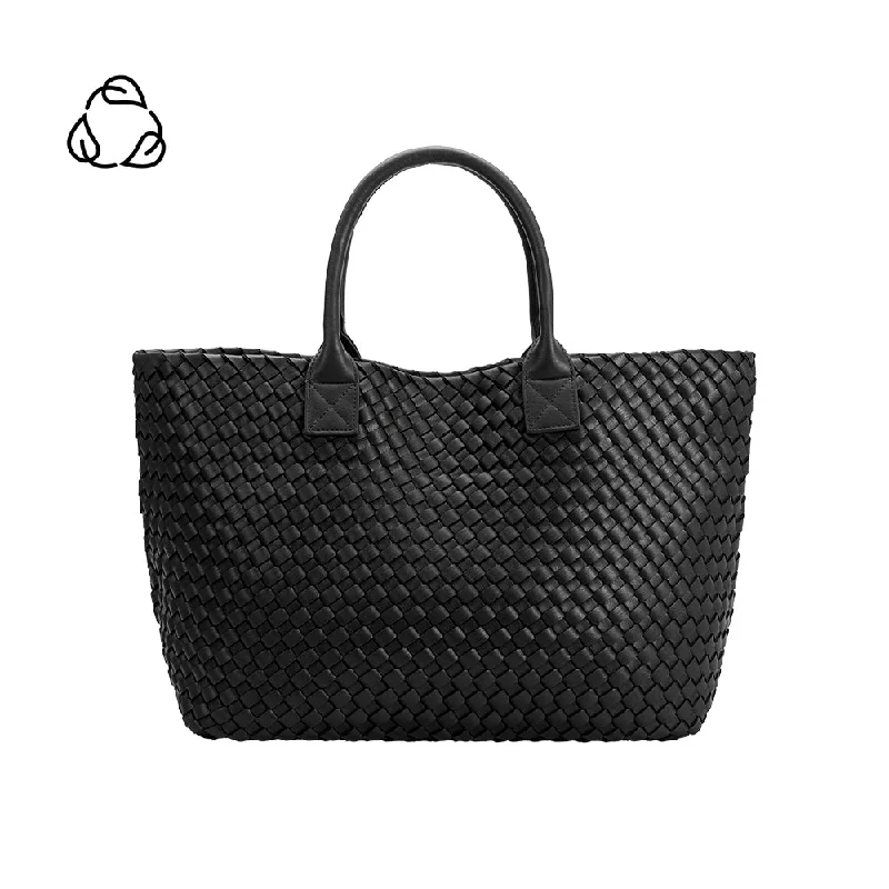 Tote Bag with RFID - Blocking Pocket in Black for Protecting Your Cards and InformationNora Black Recycled Vegan Leather Tote Bag Tote Bag with RFID - Blocking Pocket in Black for Protecting Your Cards and InformationNora Black Recycled Vegan Leather Tote Bag