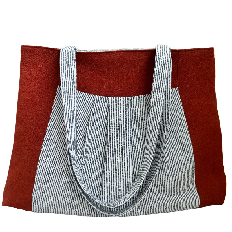 Large Capacity Genuine Leather Women's Tote Bag in Black for Work and CommutingNottinghill Pleated Tent Tote