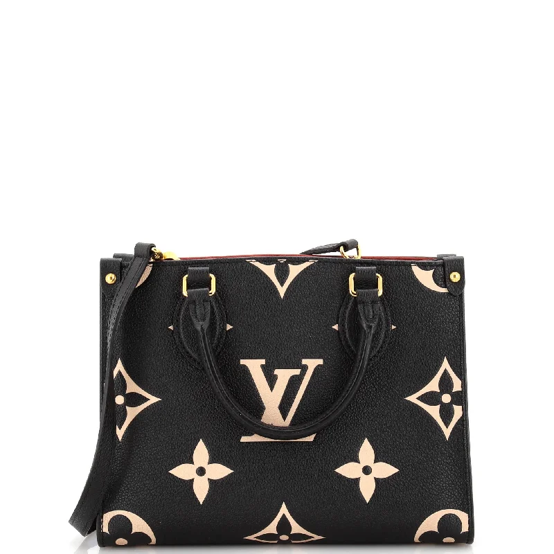 Faux Fur - Trimmed Tote Bag in White for a Cozy Winter LookOnTheGo Tote Bicolor Monogram Empreinte Giant PM
