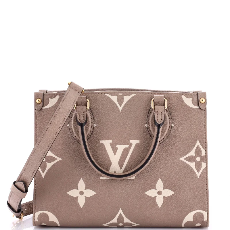 Faux Fur - Trimmed Tote Bag in White for a Cozy Winter LookOnTheGo Tote Bicolor Monogram Empreinte Giant PM