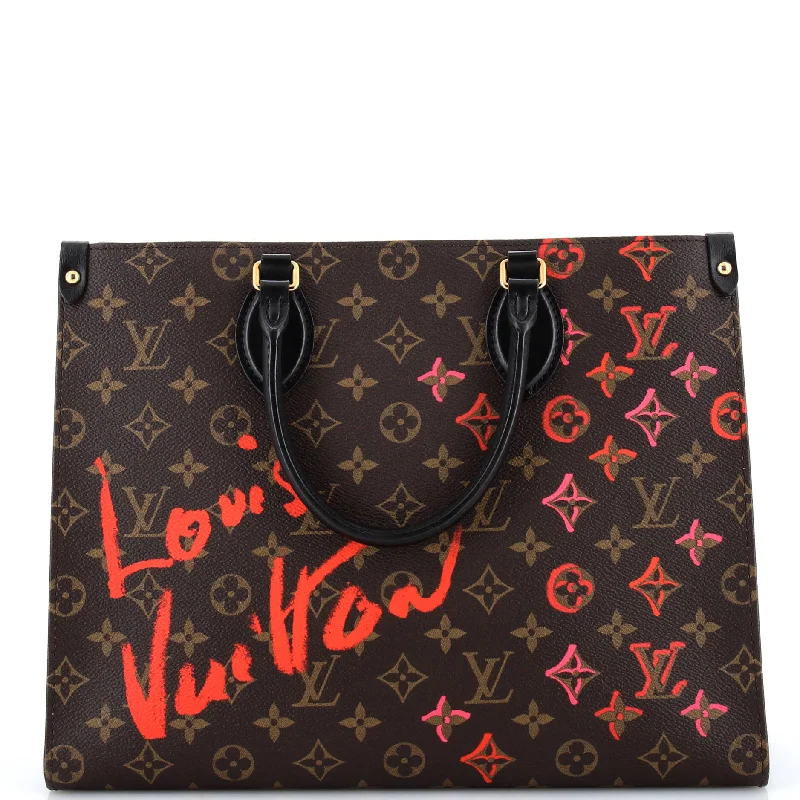 Women's Printed Tote Bag in Floral Patterns for a Spring - Themed Shopping TripOnTheGo Tote Limited Edition Fall in Love Monogram Canvas MM