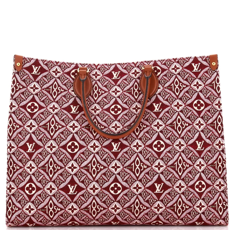Oversized Jute Tote Bag in Natural Color with Rope Handles for a Beach VacationOnTheGo Tote Limited Edition Since 1854 Monogram Jacquard GM