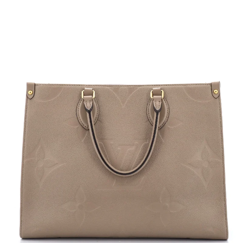Women's Tote Bag with Inner Compartments in Gray for Organizing Everyday EssentialsOnTheGo Tote Monogram Empreinte Giant MM Women's Tote Bag with Inner Compartments in Gray for Organizing Everyday EssentialsOnTheGo Tote Monogram Empreinte Giant MM