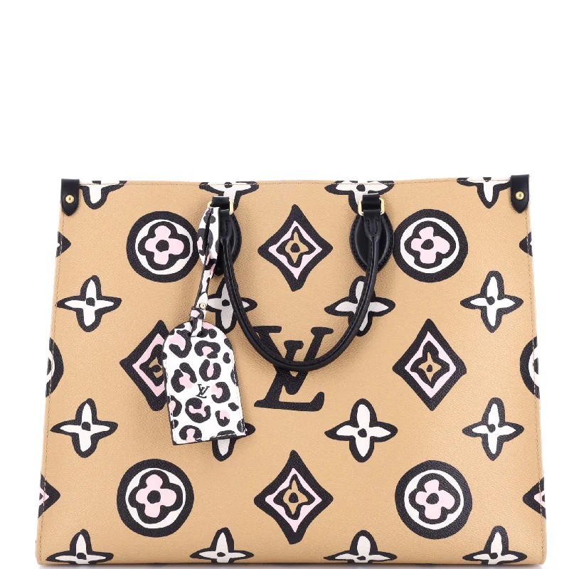 Waterproof Tote Bag in Yellow for Outdoor Activities in Wet WeatherOnTheGo Tote Wild at Heart Monogram Giant GM