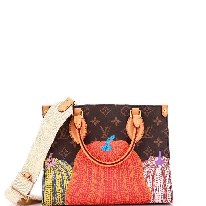 Waterproof Tote Bag in Yellow for Outdoor Activities in Wet WeatherOnTheGo Tote Yayoi Kusama Pumpkins Monogram Canvas PM